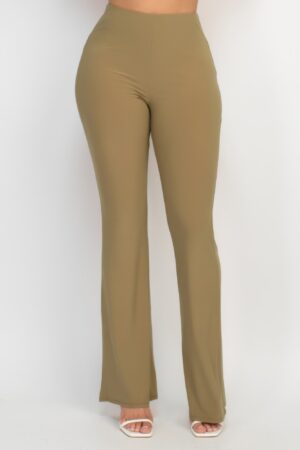 High-Rise Fit-and-Flare Elastic Waist Pants
