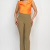 High-Rise Fit-and-Flare Elastic Waist Pants