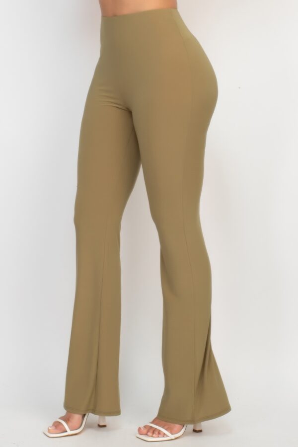 High-Rise Fit-and-Flare Elastic Waist Pants