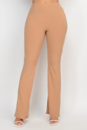 Fit-and-Flare Pants with High-Rise Elastic Waist