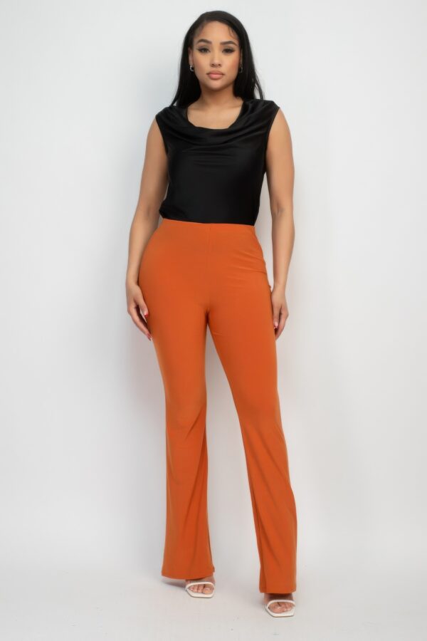 High-Rise Fit-and-Flare Pants – Stretch Blend