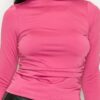 Mock Neck Top with Side Ruching