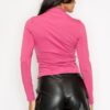 Mock Neck Top with Side Ruching