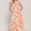 Ruffle-Sleeve Smocked Tiered Floral Dress
