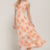Ruffle-Sleeve Smocked Tiered Floral Dress