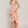 Ruffle-Sleeve Smocked Tiered Floral Dress