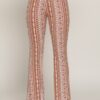 Slim Flare Print Pants with Elastic Waist