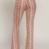 Slim Flare Print Pants with Elastic Waist