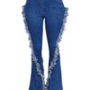 Distressed Fringe Denim Flare Pant – Plus Size