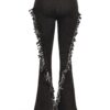 High-Waist Distressed Fringe Denim Flared Pant – Plus Size