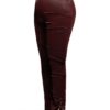 Velvet PU Ruched High-Waist Pants – Plus Size