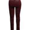 Velvet PU Ruched High-Waist Pants – Plus Size