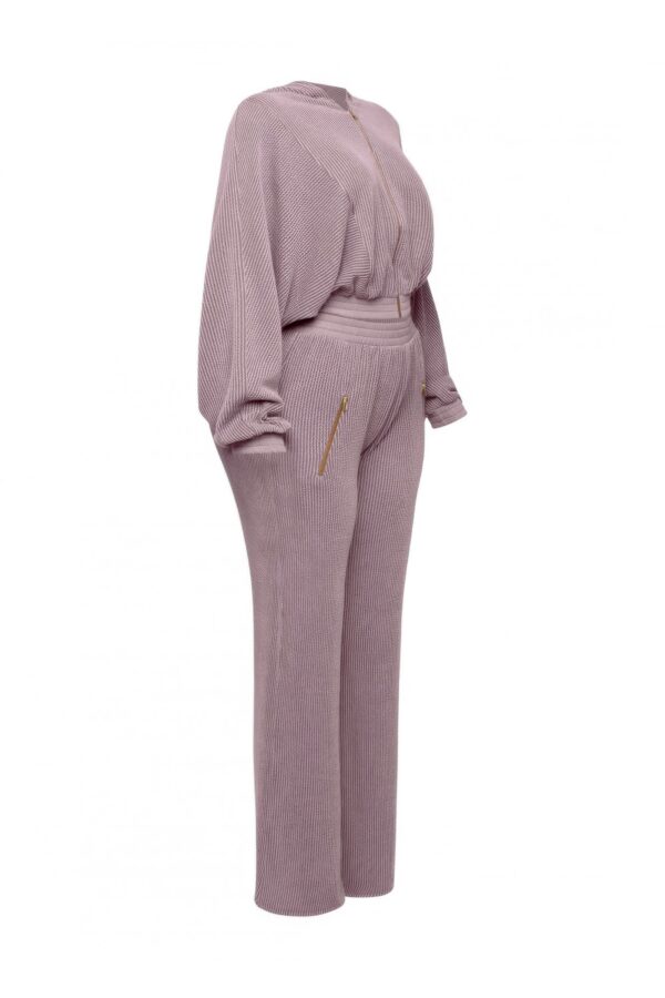 Plus Size Zip Hoodie and Wide-Leg Pants Set