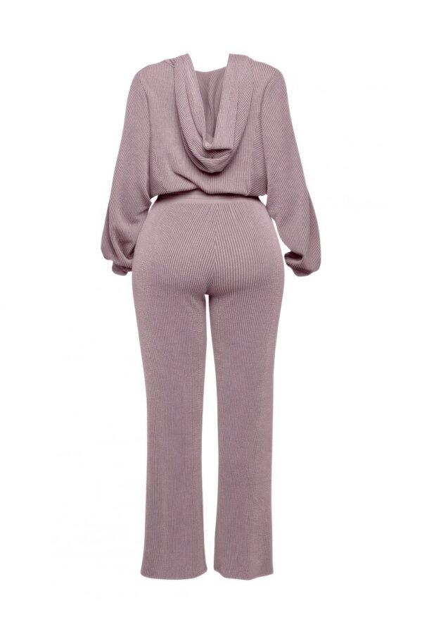 Plus Size Zip Hoodie and Wide-Leg Pants Set