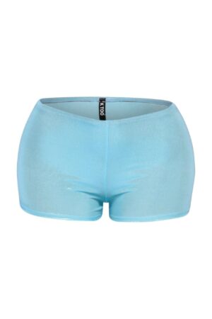 Shimmer High-Waist Bodycon Shorts in Stretch Blend