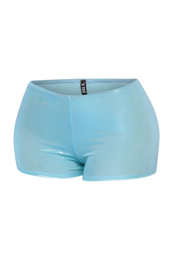 Shimmer High-Waist Bodycon Shorts in Stretch Blend