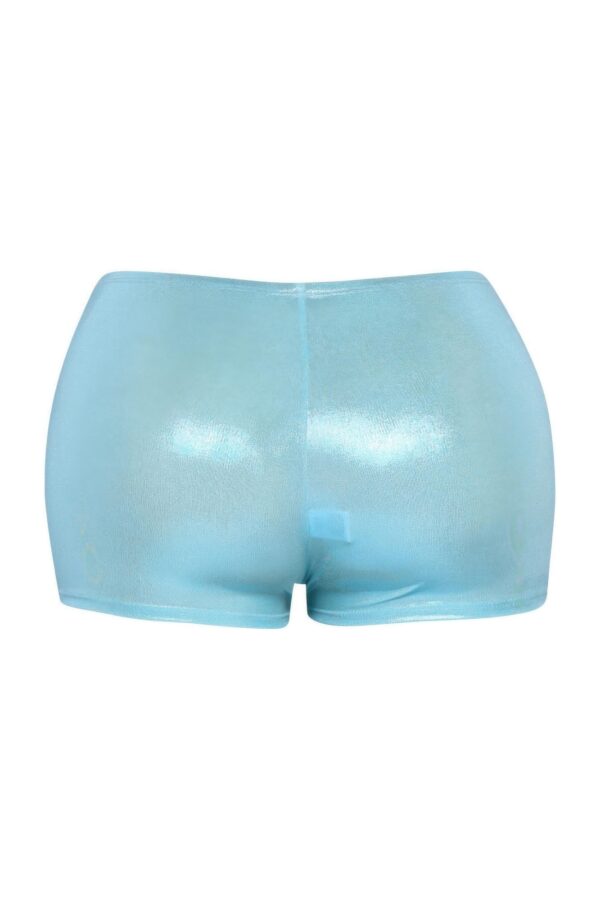 Shimmer High-Waist Bodycon Shorts in Stretch Blend