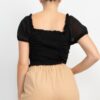 Ruffled Lace-Up Crop Top with Shirred Back