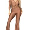 Plus Satin Two-Piece Set – 3/4 Puff Sleeve