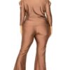 Plus Satin Two-Piece Set – 3/4 Puff Sleeve