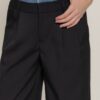Straight-Leg Pants with Contrast Denim Waist