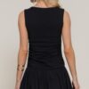 Voluminous Boat-Neck Sleeveless Mini Dress