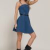 Belted Cami A-Line Mini Dress with Smocked Bodice