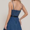 Belted Cami A-Line Mini Dress with Smocked Bodice