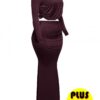 Plus Size Shirred Top & Maxi Skirt Set – Pull-On