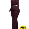 Plus Size Shirred Top & Maxi Skirt Set – Pull-On