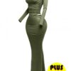 Plus Size Asymmetrical One-Shoulder Top & Mermaid Skirt Set