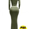 Plus Size Asymmetrical One-Shoulder Top & Mermaid Skirt Set