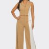 Two-Piece Colorblock Top & Straight-Leg Pants