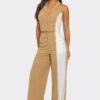 Two-Piece Colorblock Top & Straight-Leg Pants
