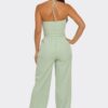 Christine Straight-Leg Pants Set with Silver Trim