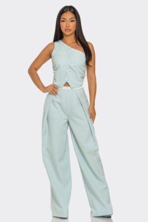 Fanny One-Shoulder Pants Set