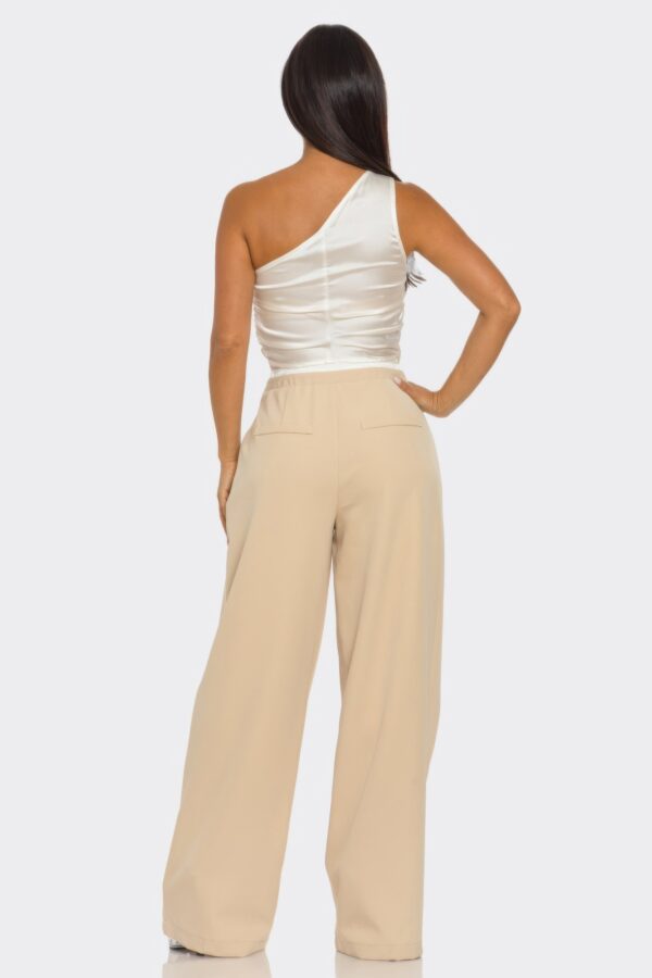 Fanny One-Shoulder Waistcoat & Straight-Leg Pants Set