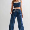 Drawstring Lounge Set – Crop Top & Relaxed Pants