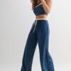 Drawstring Lounge Set – Crop Top & Relaxed Pants