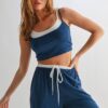 Drawstring Lounge Set – Crop Top & Relaxed Pants