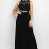 Sleeveless Lace Maxi Dress with Jewel Waist-Tie