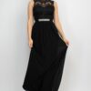 Sleeveless Lace Maxi Dress with Jewel Waist-Tie
