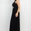Sleeveless Lace Maxi Dress with Jewel Waist-Tie