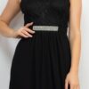 Sleeveless Lace Maxi Dress with Jewel Waist-Tie