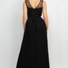 Sleeveless Lace Maxi Dress with Jewel Waist-Tie