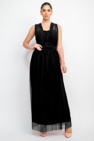 Convertible A-line Mesh Maxi Dress – Tube Top
