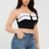 Fold-Over Contrast Tube Top – Structured Crop