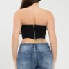 Fold-Over Contrast Tube Top – Structured Crop