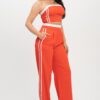 Stripe-Taping Top & Pants Set with Contrast Elastic Band