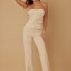 Tailored Two-Piece Set with Oval Crystal Accents